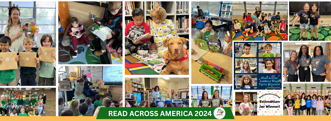 various pictures of students and staff for Read Across America spirit week 
