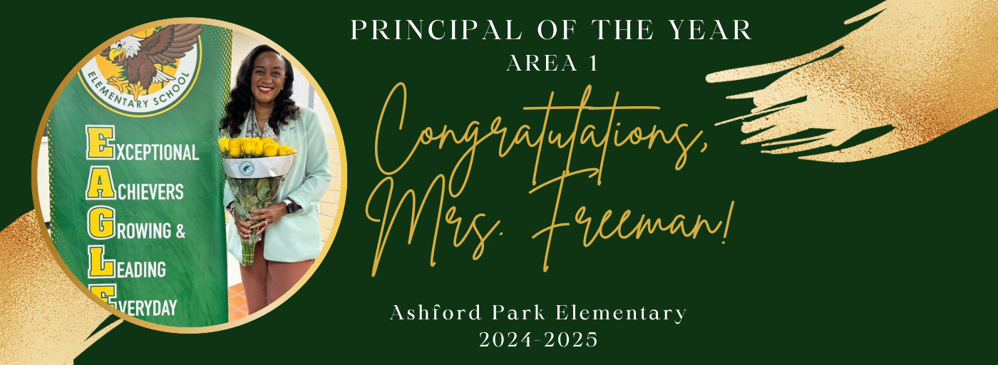 Principal of the year banner with principal picture